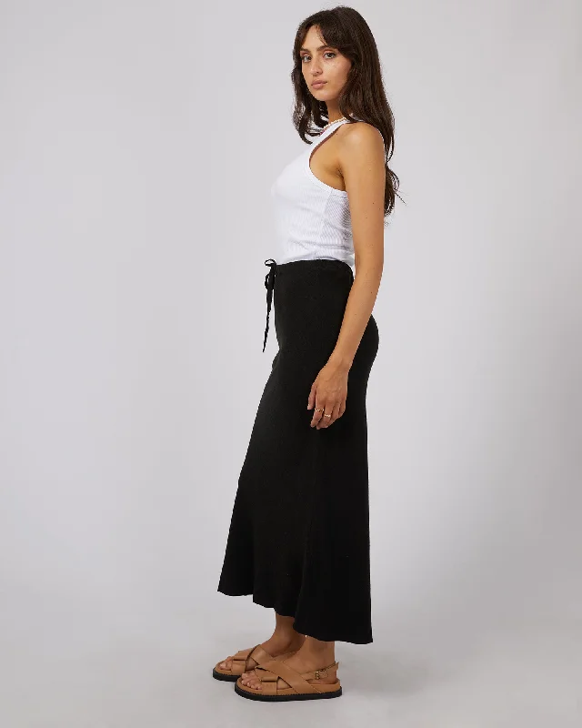 All About Eve Luxe Linen Maxi Skirt Black