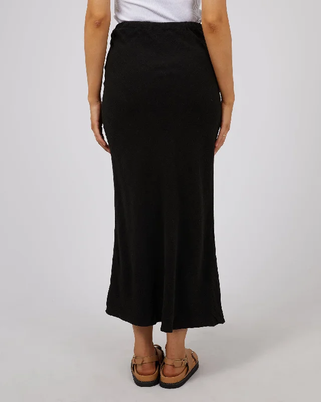 All About Eve Luxe Linen Maxi Skirt Black