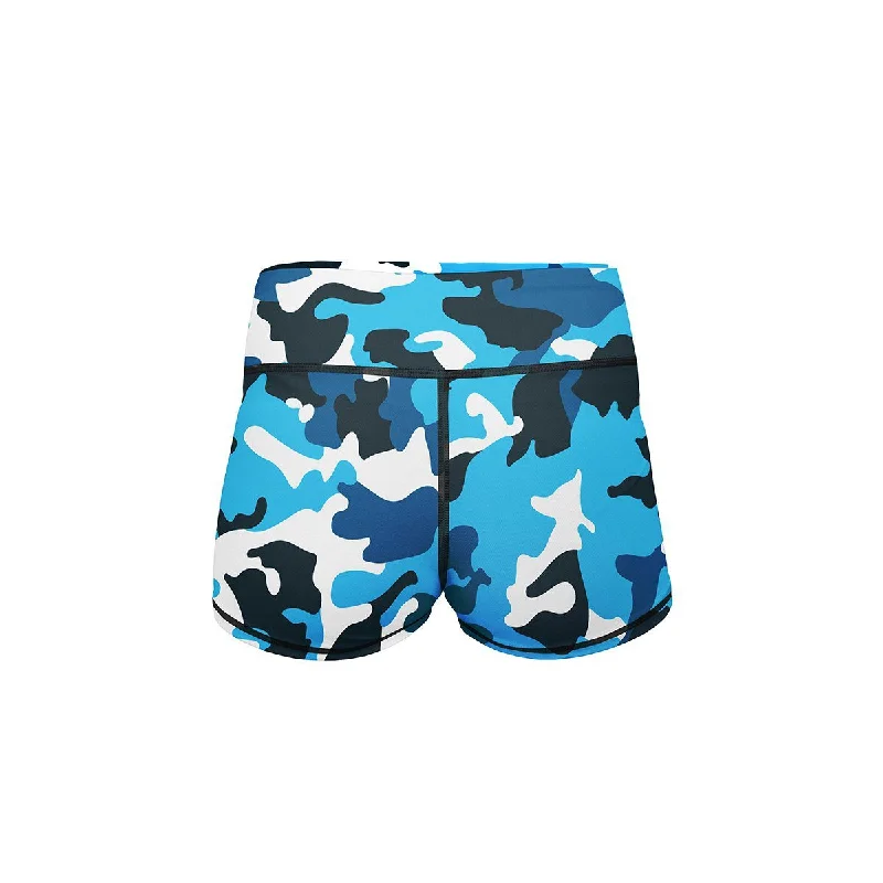 Aqua Camo Yoga Shorts