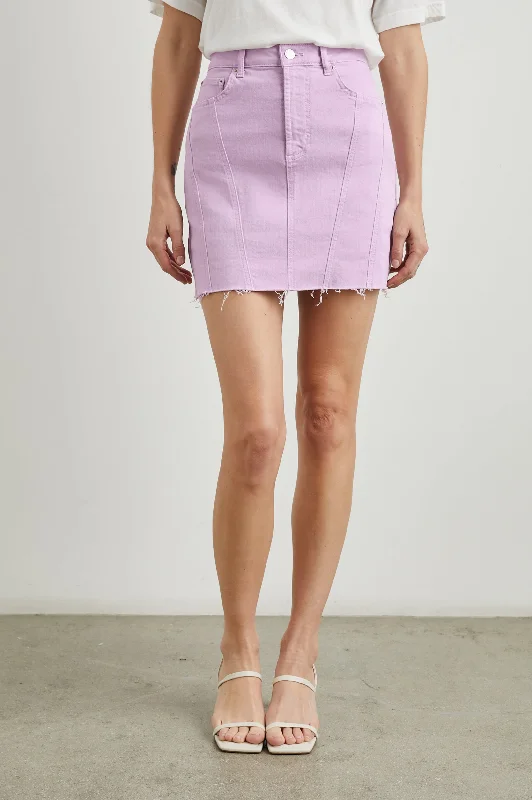 BRENTWOOD SKIRT - LILAC RAW HEM