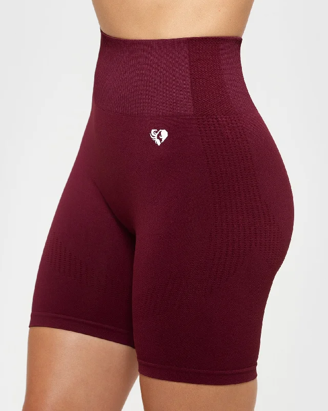 Power Seamless Cycling Shorts | Dark Cherry