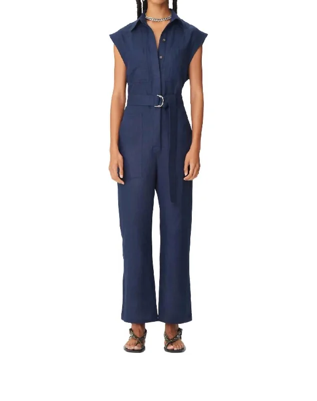 Puelches Kiana Sleeveless Jumpsuit In Navy