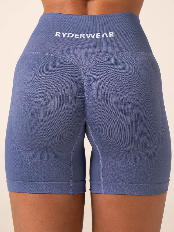 Lift BBL Scrunch Seamless Shorts - Denim Blue