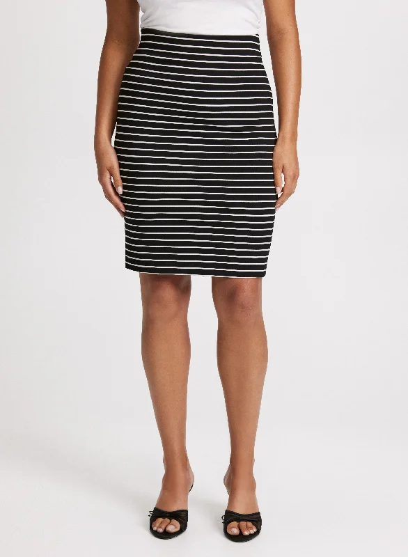 Striped Print Pencil Skirt