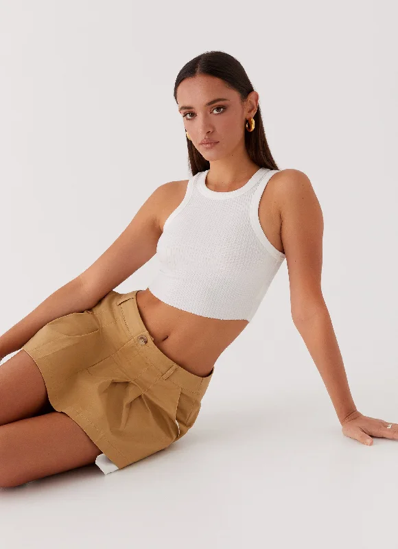 Tegan Cargo Mini Skirt - Tan