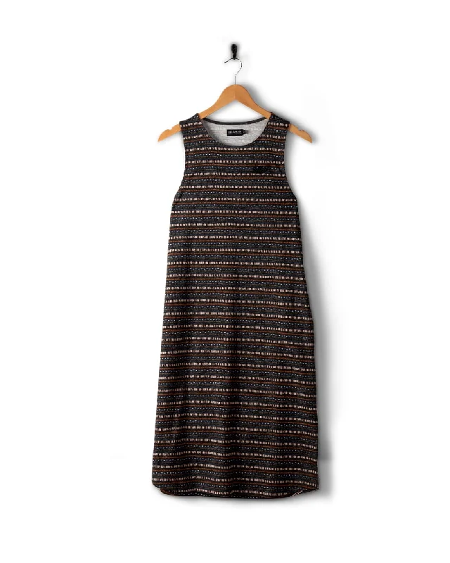 Tribal Stripe - Womens Midi Dress - Grey