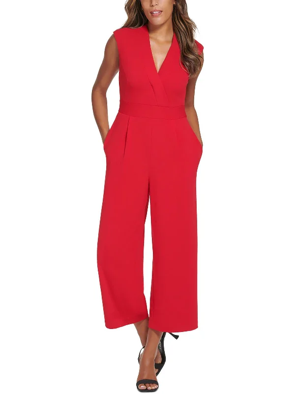 Womens Crepe Sleeveless Jumpsuit