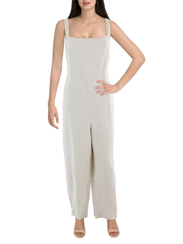 Womens Straight Leg Sleeveless Jumpsuit