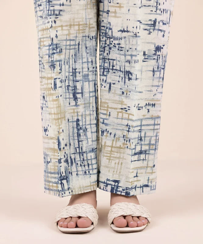 Printed Cambric Straight Pants