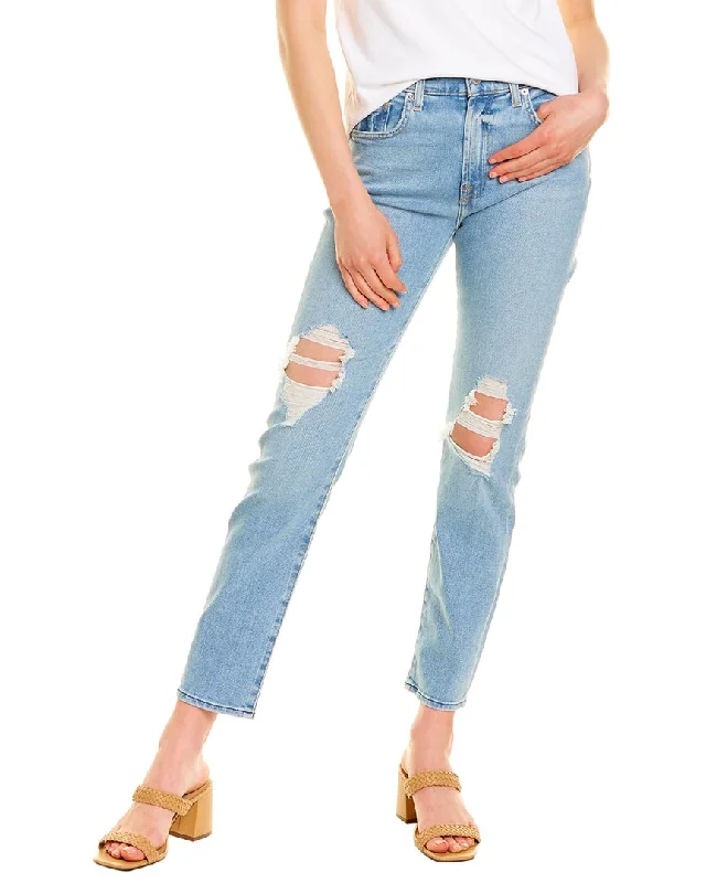 7 For All Mankind Peggi Light Wash Straight Jean