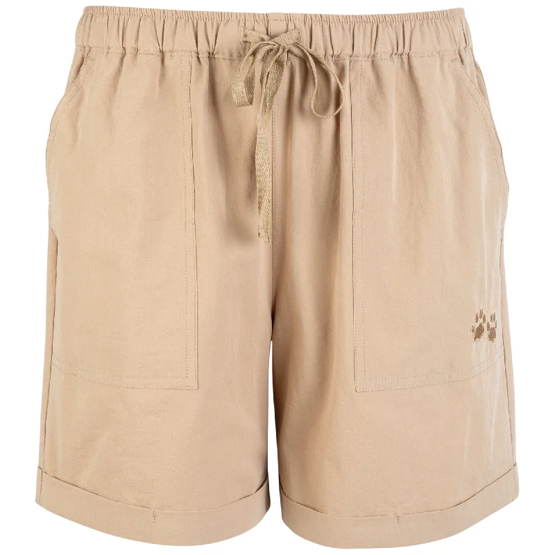 Paw Print Cotton Canvas Shorts