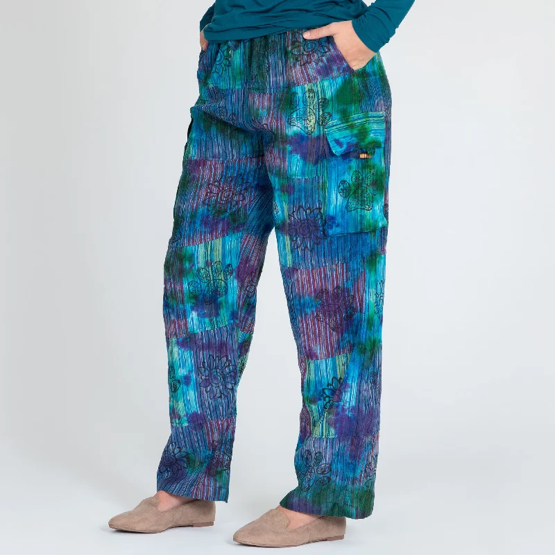 Tie-Dye Patchwork Paw Print Pants