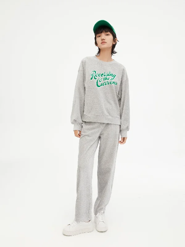 Age-Defying Flower Gray Sweatpants