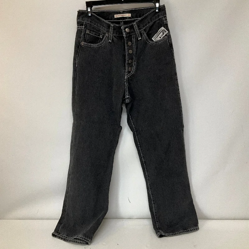 Black Denim Jeans Straight Levis, Size 2