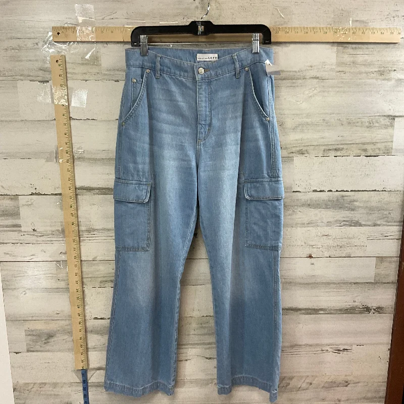 Blue Denim Jeans Wide Leg Loft, Size 8