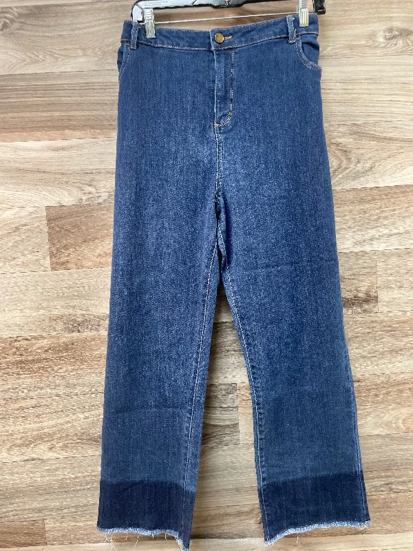 Blue Denim Jeans Wide Leg Logo, Size 22