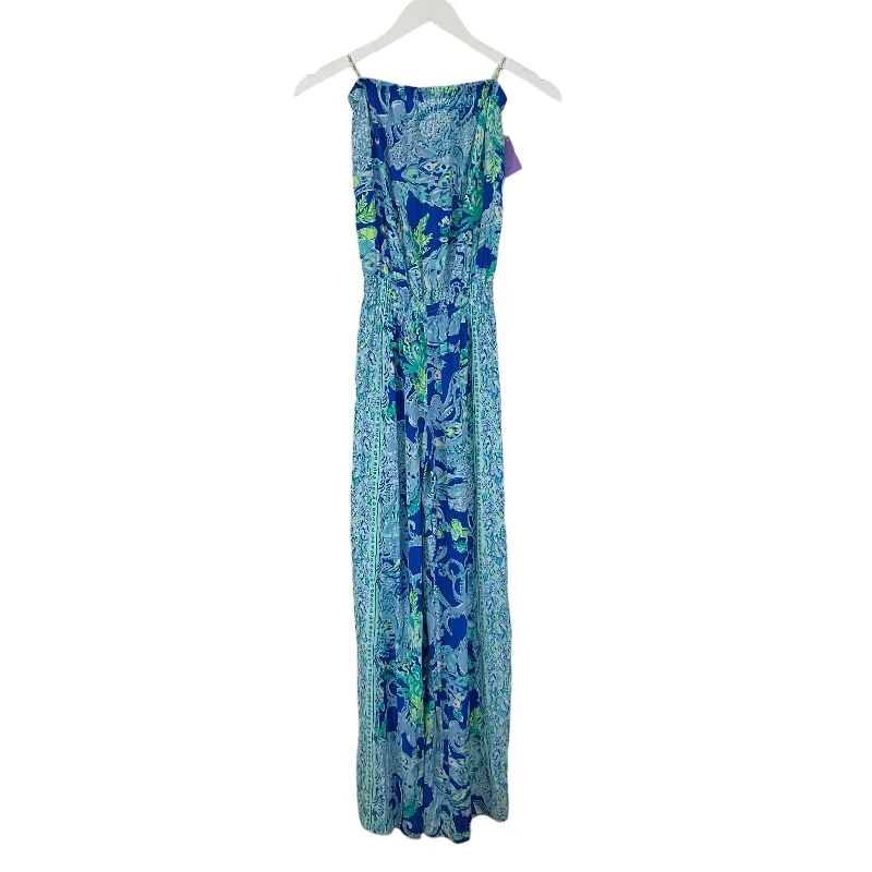 Blue & Green Jumpsuit Designer Lilly Pulitzer, Size Xs