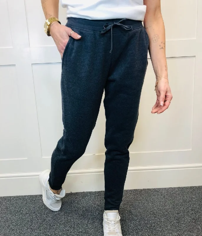 Blue Marl Soft Fleece Cuffed Joggers