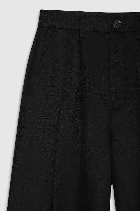 Carrie Ankle Pant - Black Linen Blend