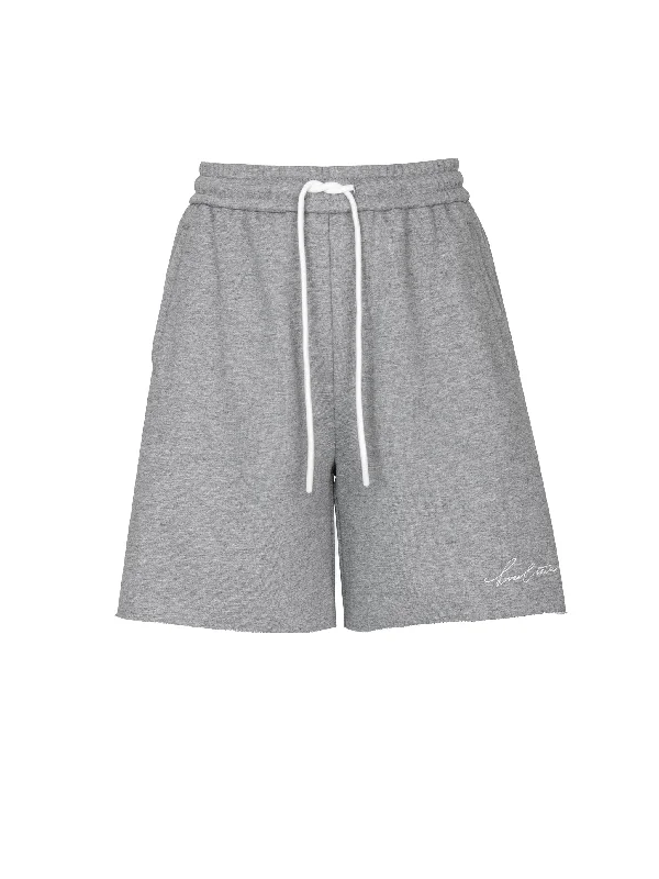 Casual Shorts With Rolled Hem-Light Gray