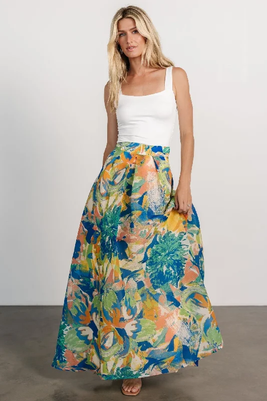 Cayman Maxi Skirt | Blue Multi