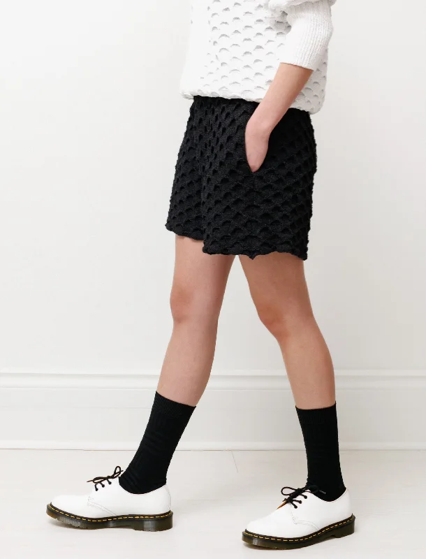 Oriel Paper Knit Shorts Black