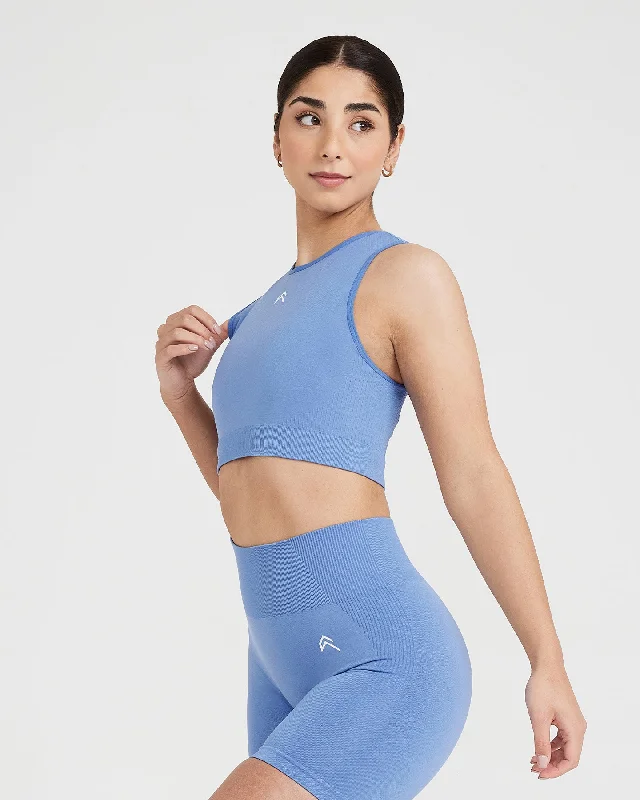 Classic Seamless 2.0 Crop Top | Light Denim Marl