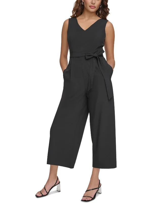 Commuter Womens Pleated Polyester Jumpsuit