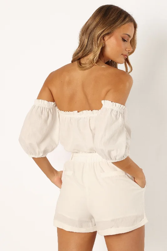 Daniella Playsuit - White