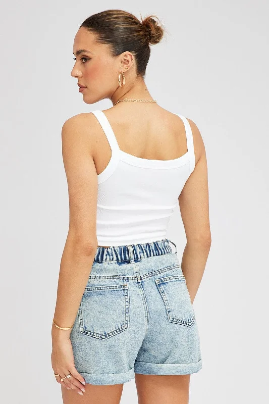 Denim Relaxed Denim Shorts