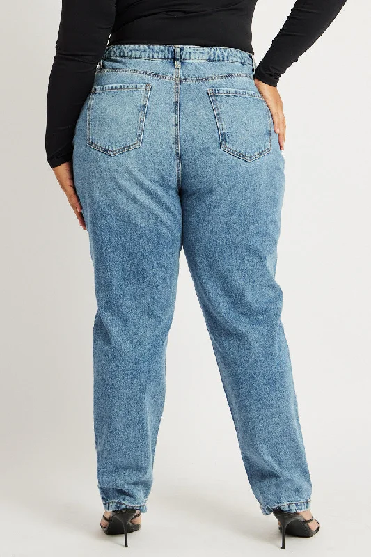 Denim Wide Leg Jeans High Rise