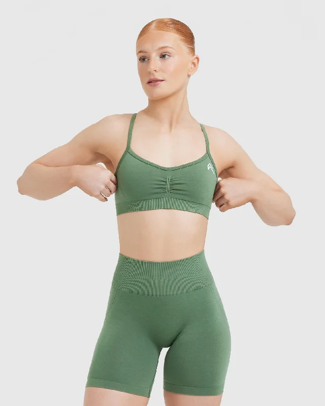 Effortless Strappy Bralette | Forest Green