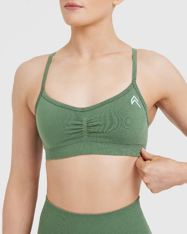 Effortless Strappy Bralette | Forest Green