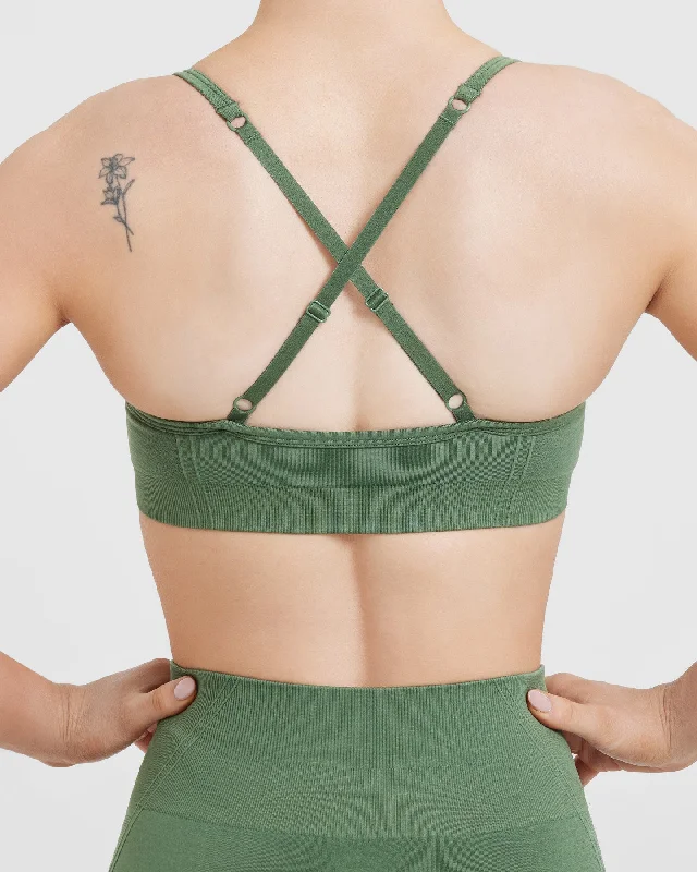 Effortless Strappy Bralette | Forest Green