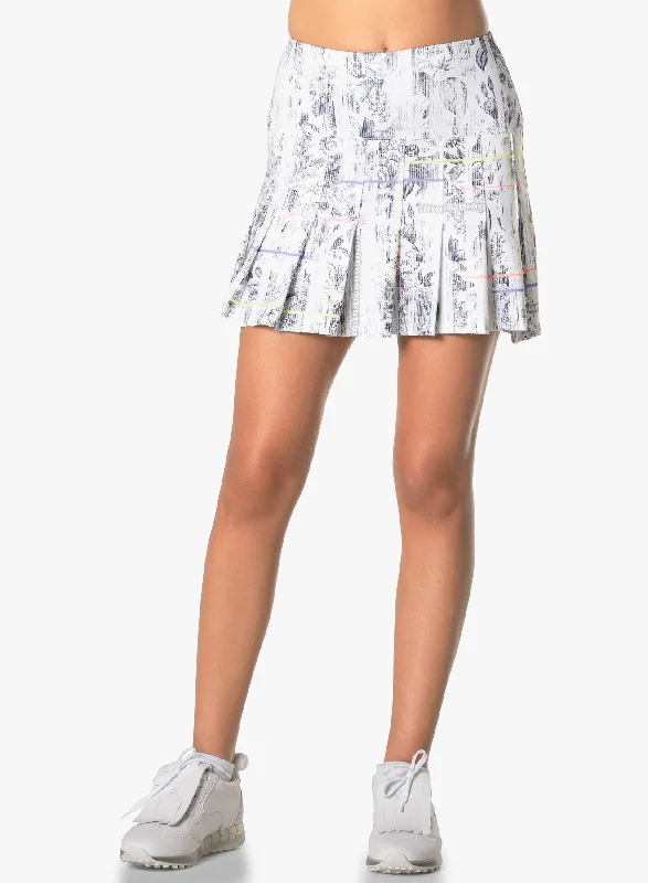 Electric Toile Pleated Skort-short