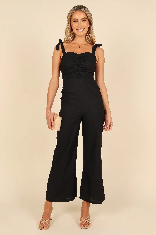 Emma Tie Shoulder Jumpsuit - Black