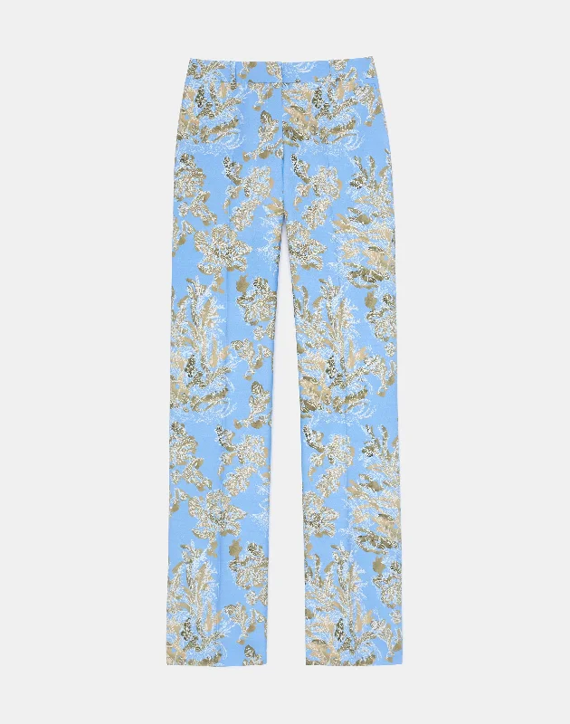 Floral Frost Print Viscose Gates Pant