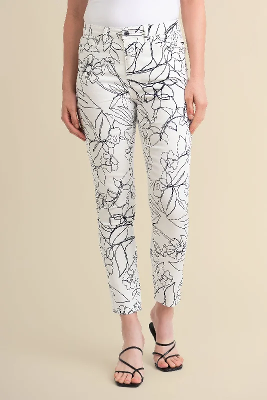 Joseph Ribkoff Floral, Sketch-Print Trousers