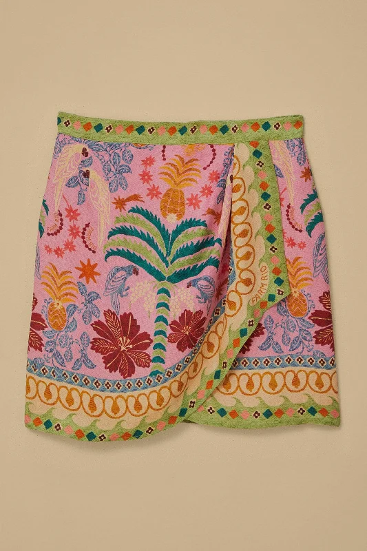 Pink Fruits Queen Scarf Lenzing™ Ecovero™ Viscose Mini Skirt