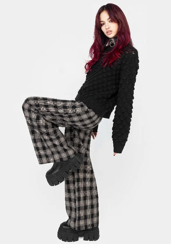 Glenda Wide Leg Check Trousers