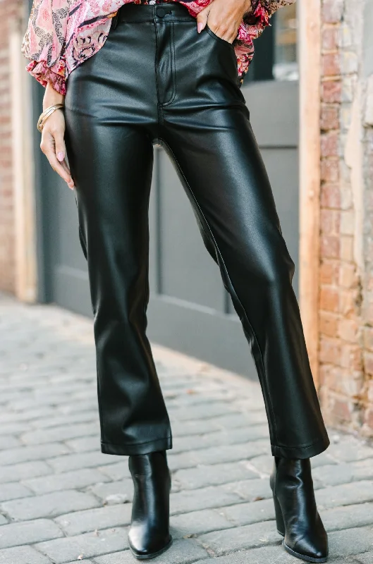 Going Out Black Faux Leather Pants