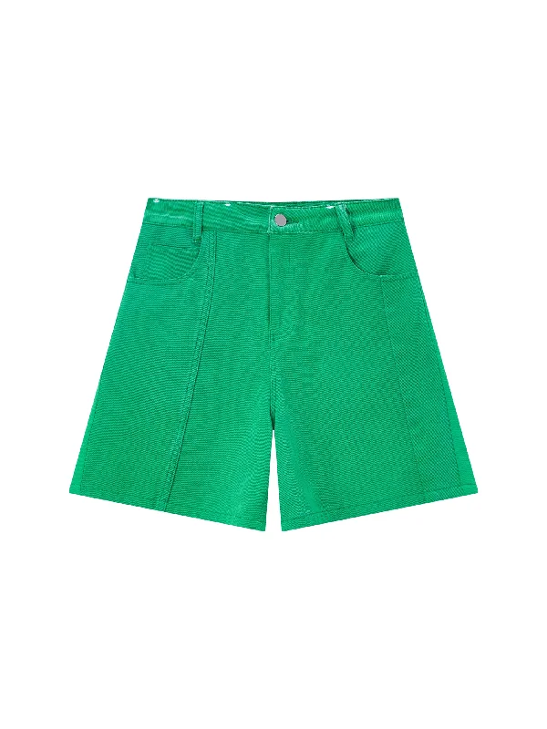 Green Boxy Bermuda Shorts