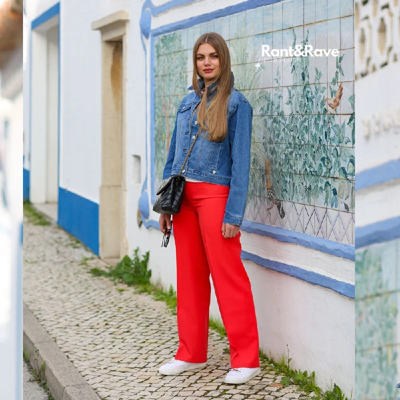 HALLIE TROUSERS HOT CORAL