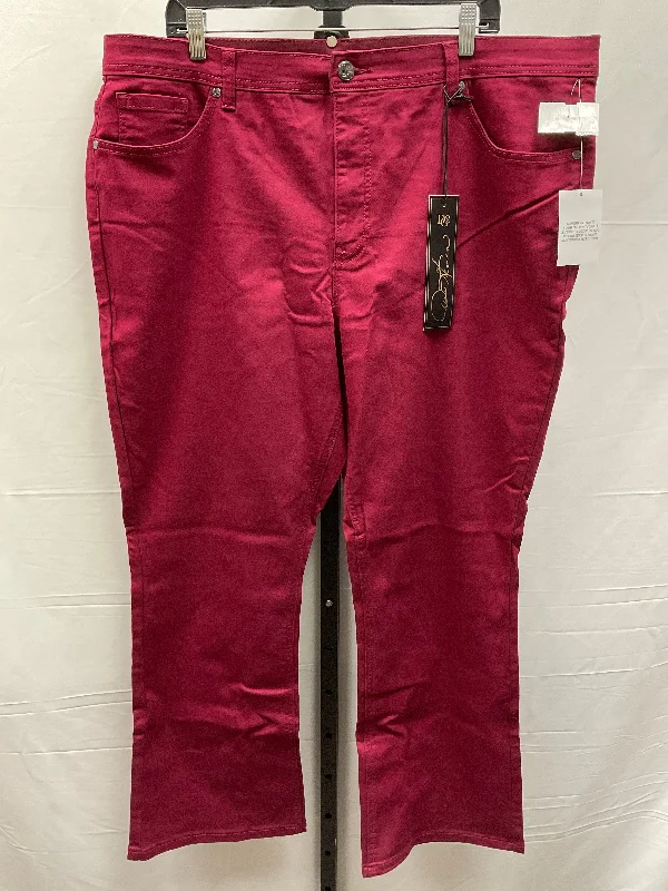 Jeans Boot Cut By Diane Gilman In Red, Size: 22w