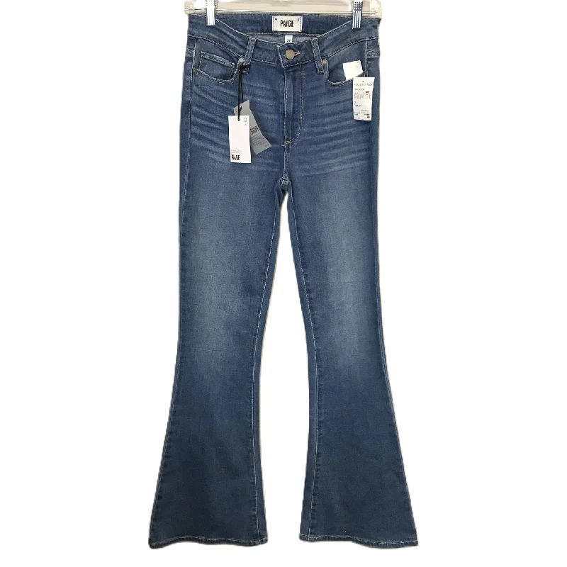 Jeans Flared By Paige In Blue Denim, Size: 4