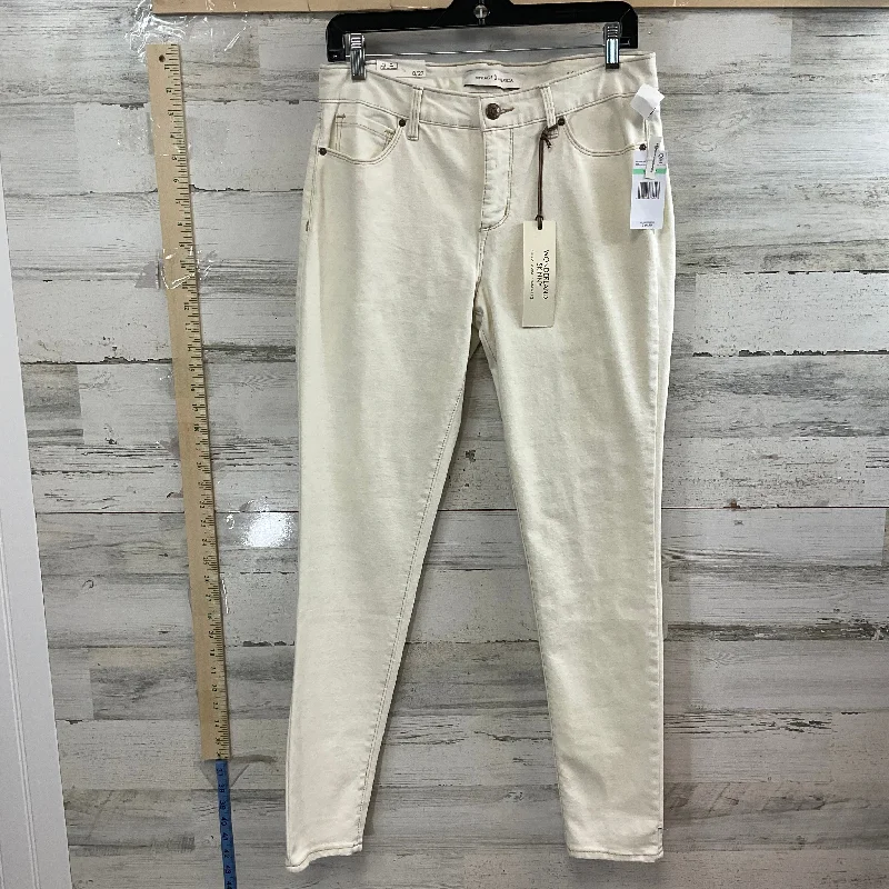 Jeans Skinny By Vintage America In Cream, Size: 8