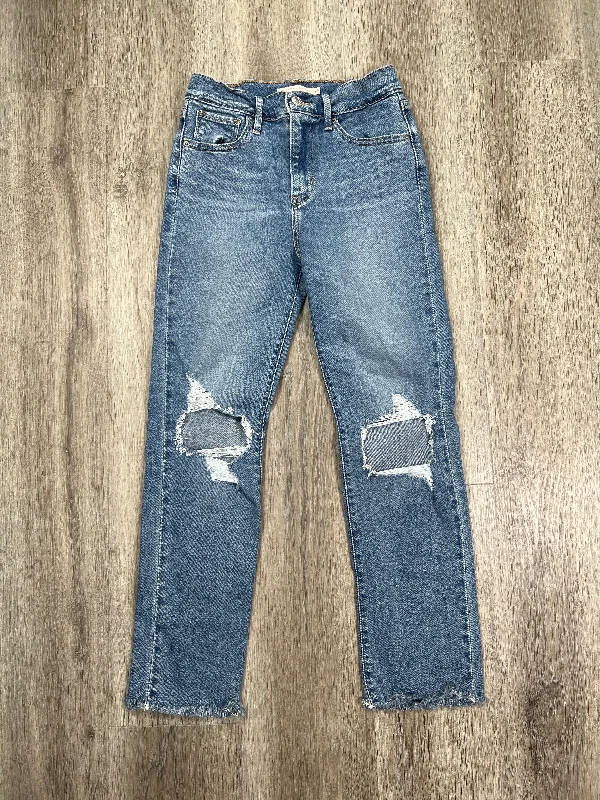 Jeans Straight By Levis In Blue Denim, Size: 2