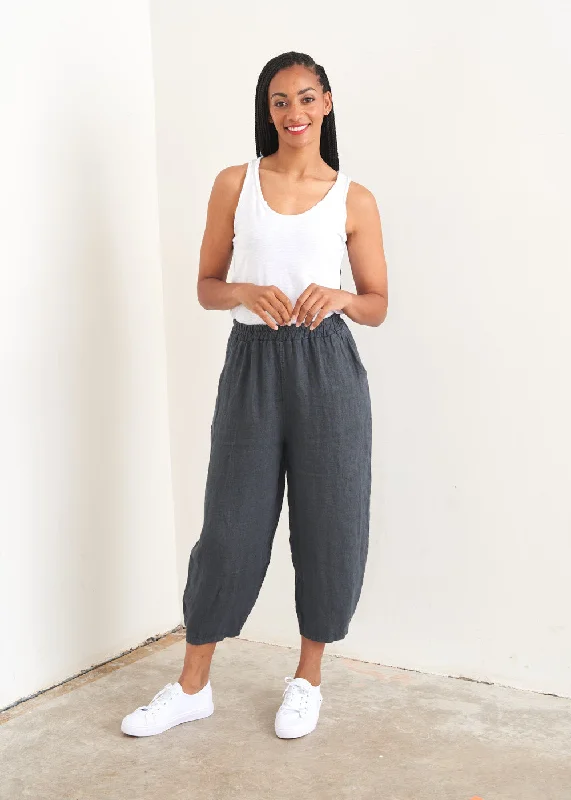 JESSIE LINEN TROUSER - DARK GREY