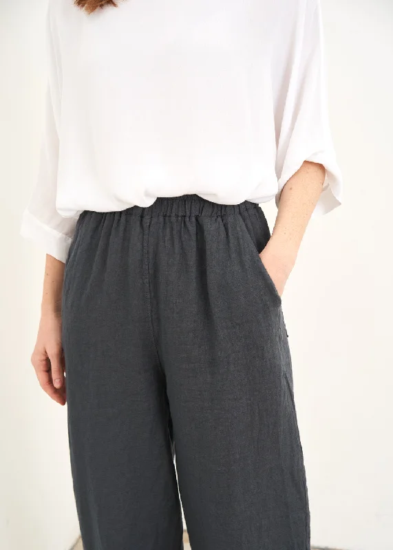 JESSIE LINEN TROUSER - DARK GREY