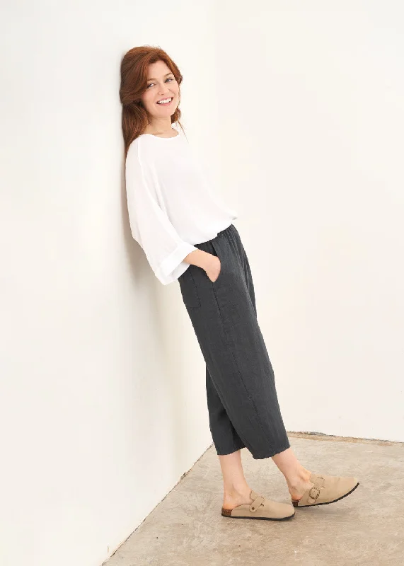 JESSIE LINEN TROUSER - DARK GREY